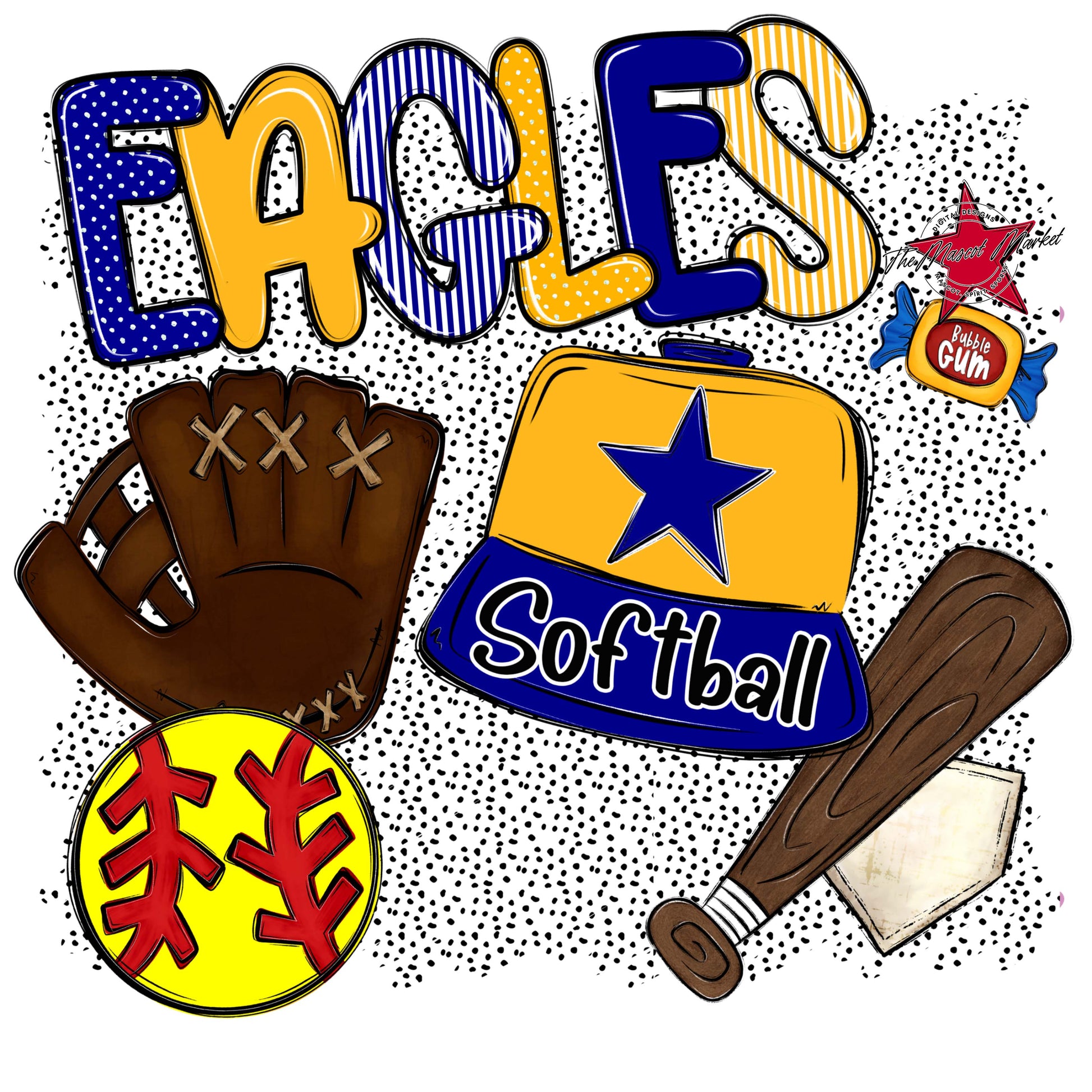 Eagles Softball Spirit-Blue & Yellow