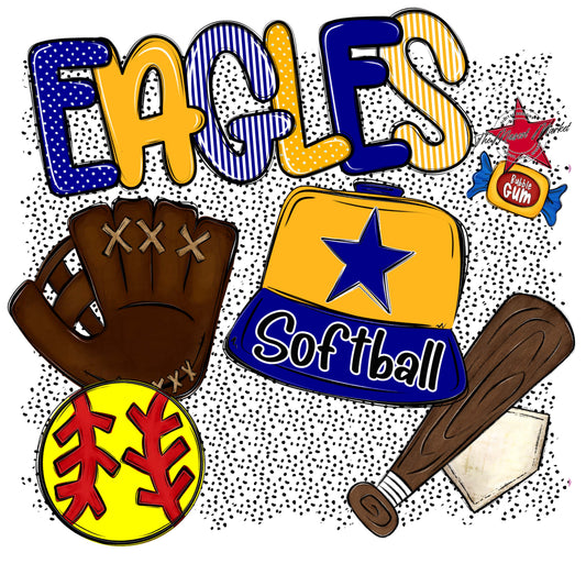 Eagles Softball Spirit-Blue & Yellow