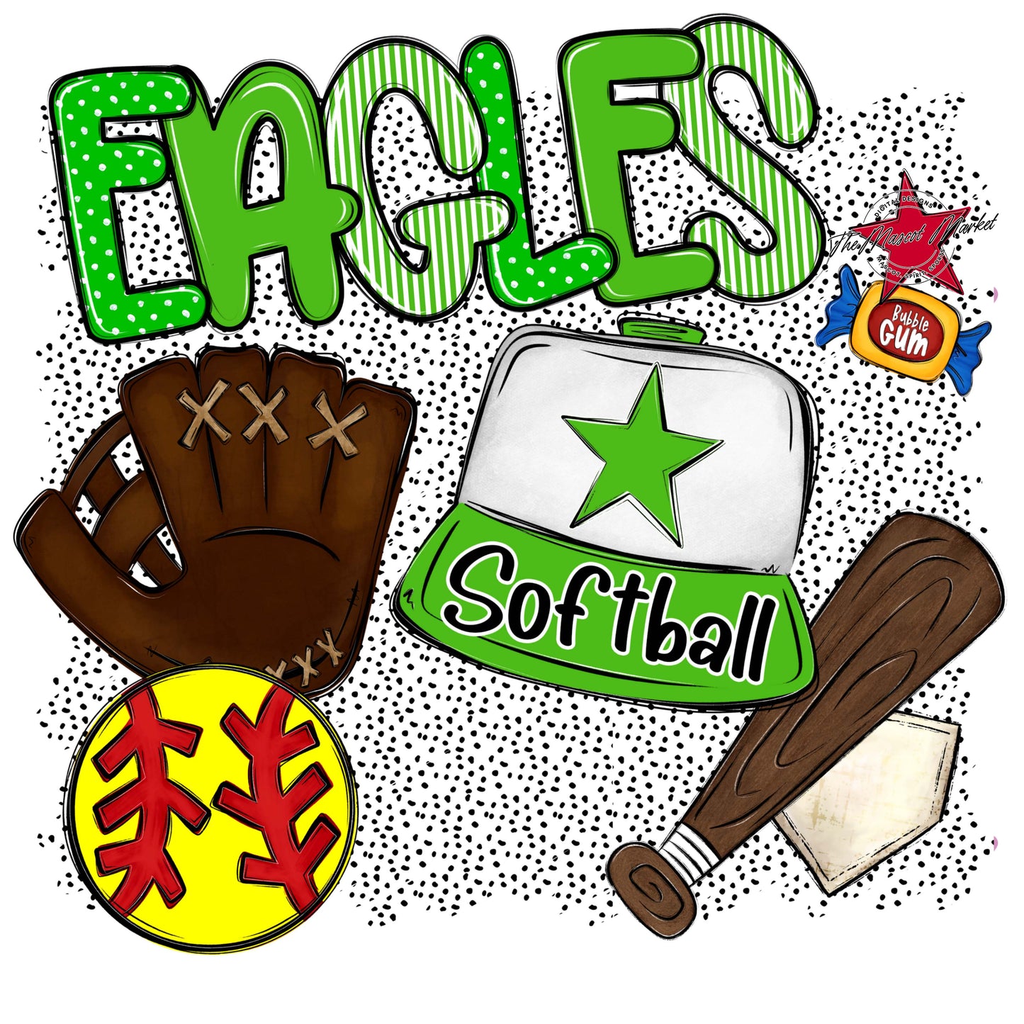Eagles Softball Spirit-Bright Green