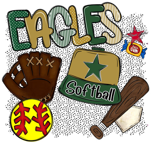 Eagles Softball Spirit-Green & Gold