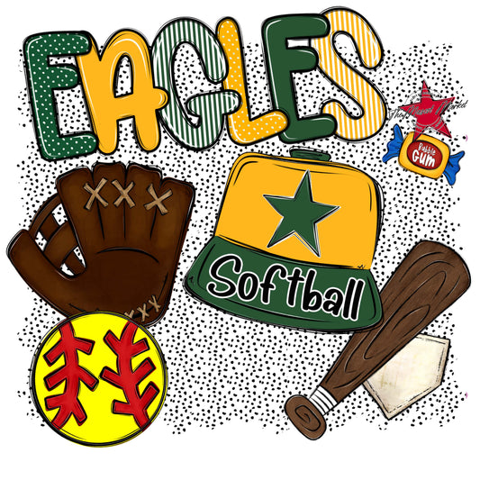 Eagles Softball Spirit-Green & Yellow