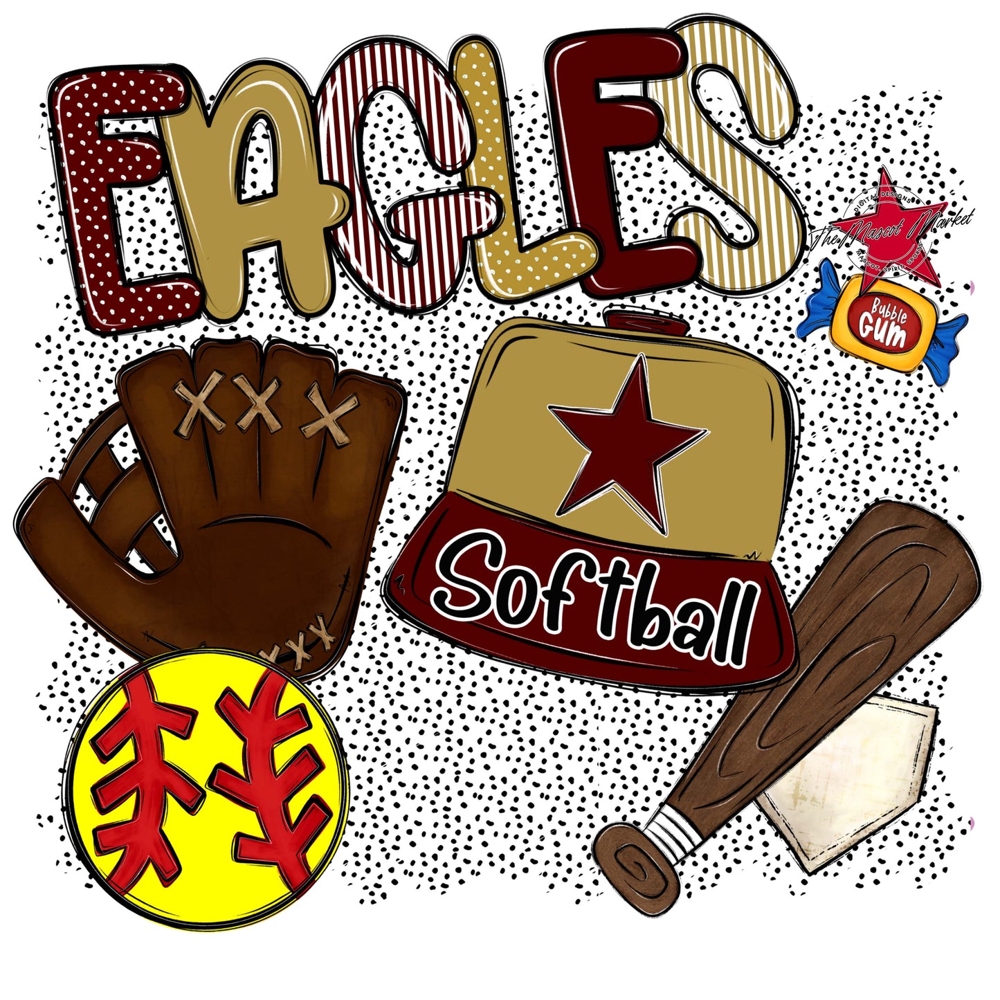 Eagles Softball Spirit-Maroon & Gold