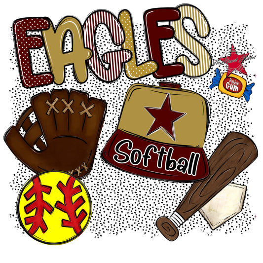 Eagles Softball Spirit-Maroon & Gold