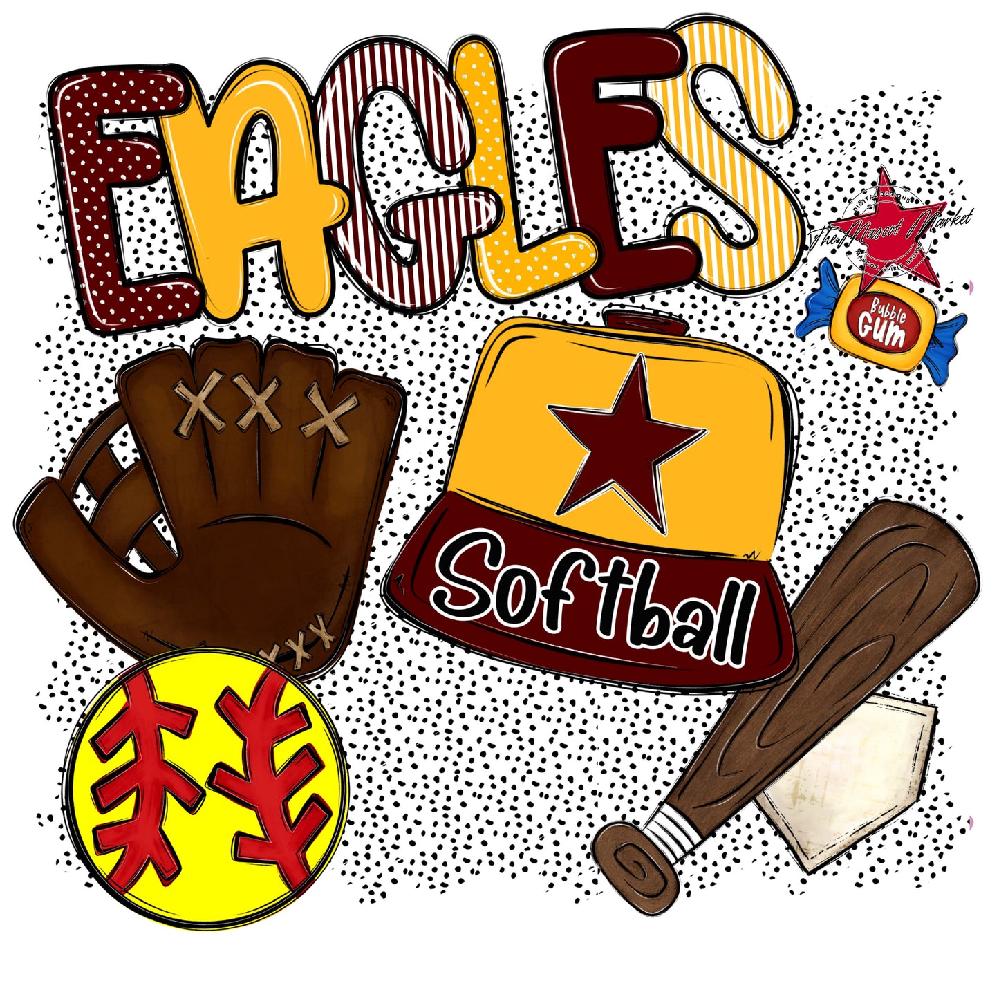Eagles Softball Spirit-Maroon & Yellow