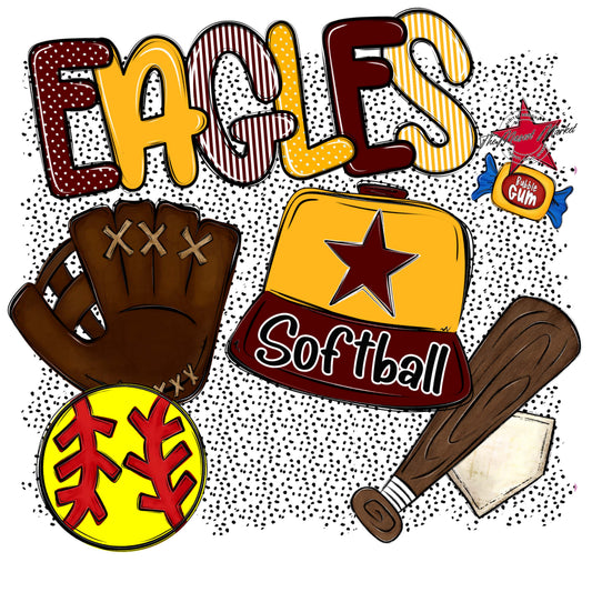 Eagles Softball Spirit-Maroon & Yellow