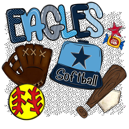 Eagles Softball Spirit-Navy & Carolina Blue