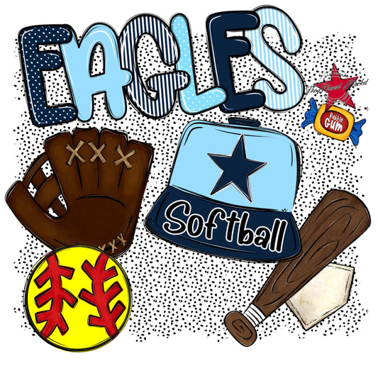 Eagles Softball Spirit-Navy & Columbia Blue