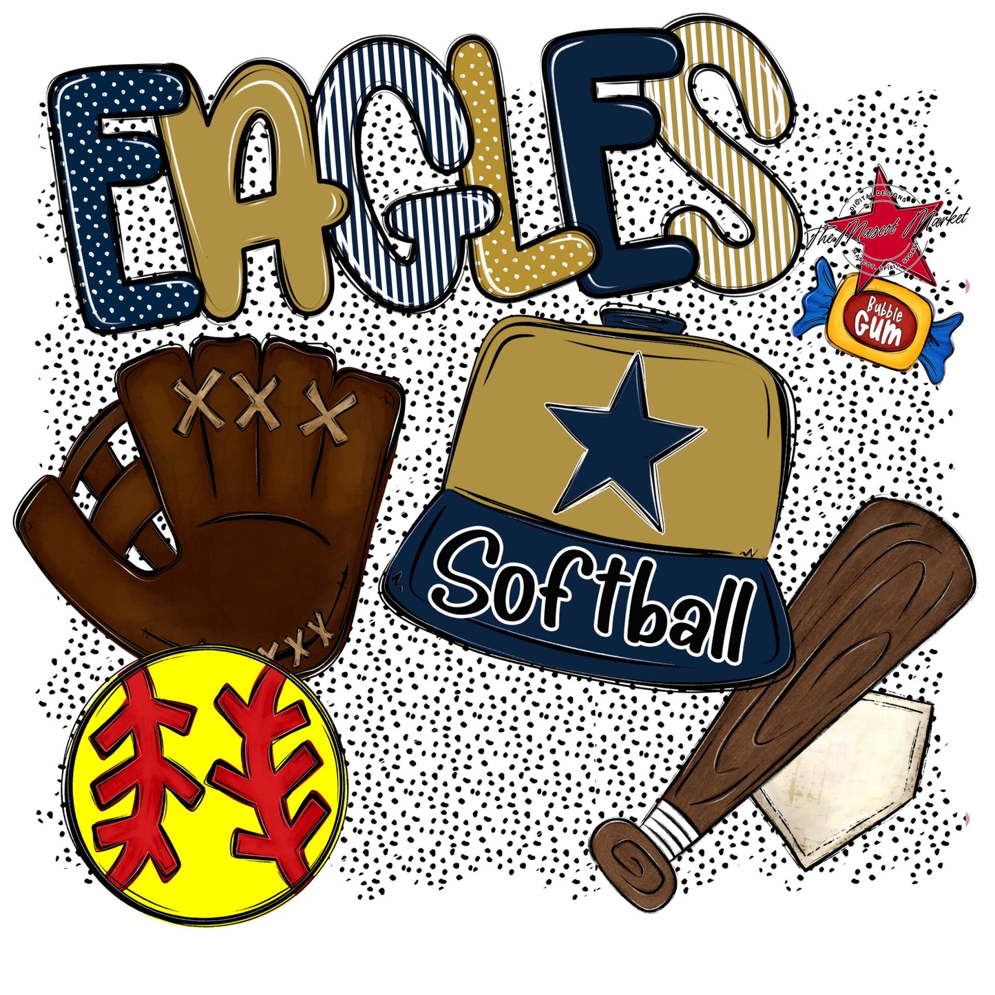 Eagles Softball Spirit-Navy & Gold