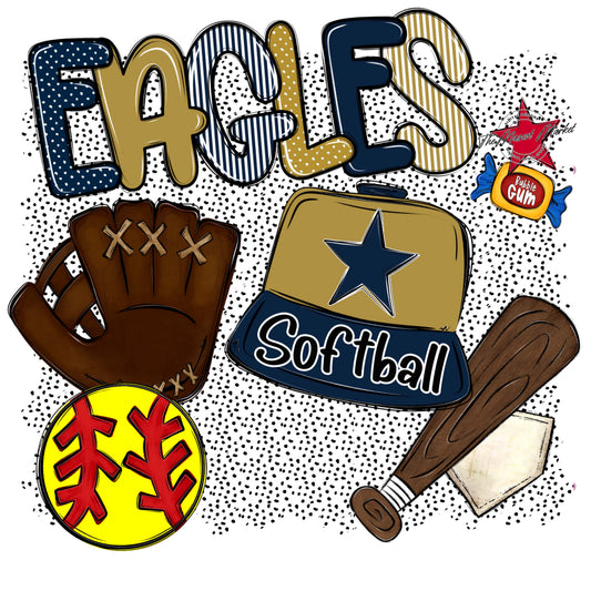 Eagles Softball Spirit-Navy & Gold