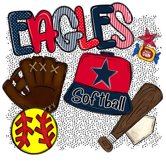 Eagles Softball Spirit-Navy & Red