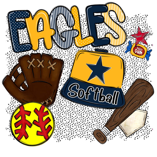 Eagles Softball Spirit-Navy & Yellow