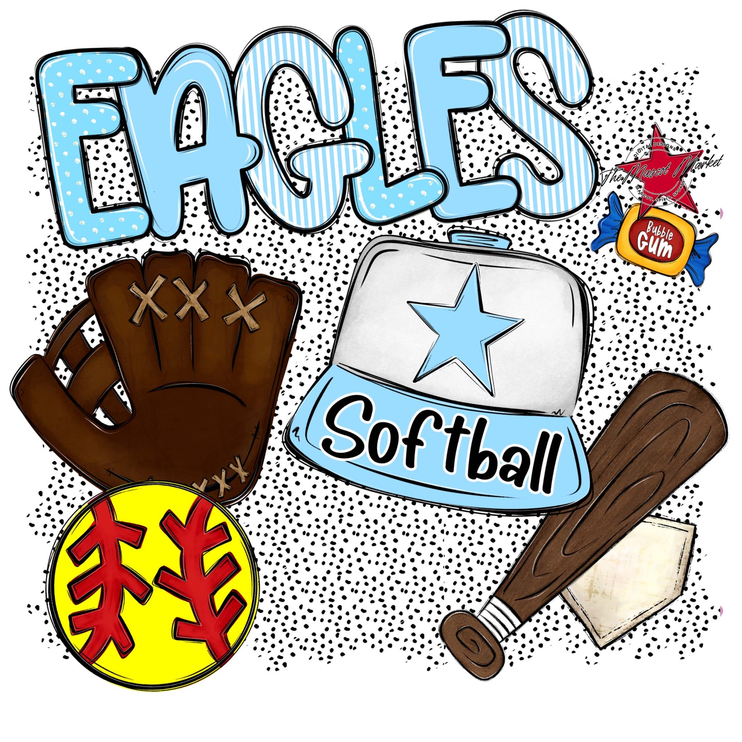 Eagles Softball Spirit-Columbia Blue