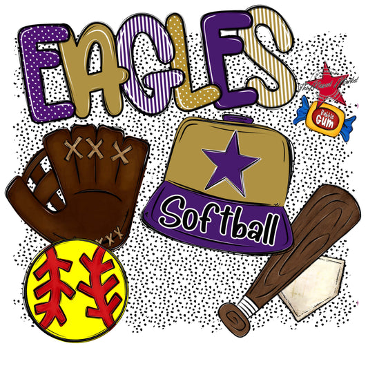 Eagles Softball Spirit-Purple & Gold