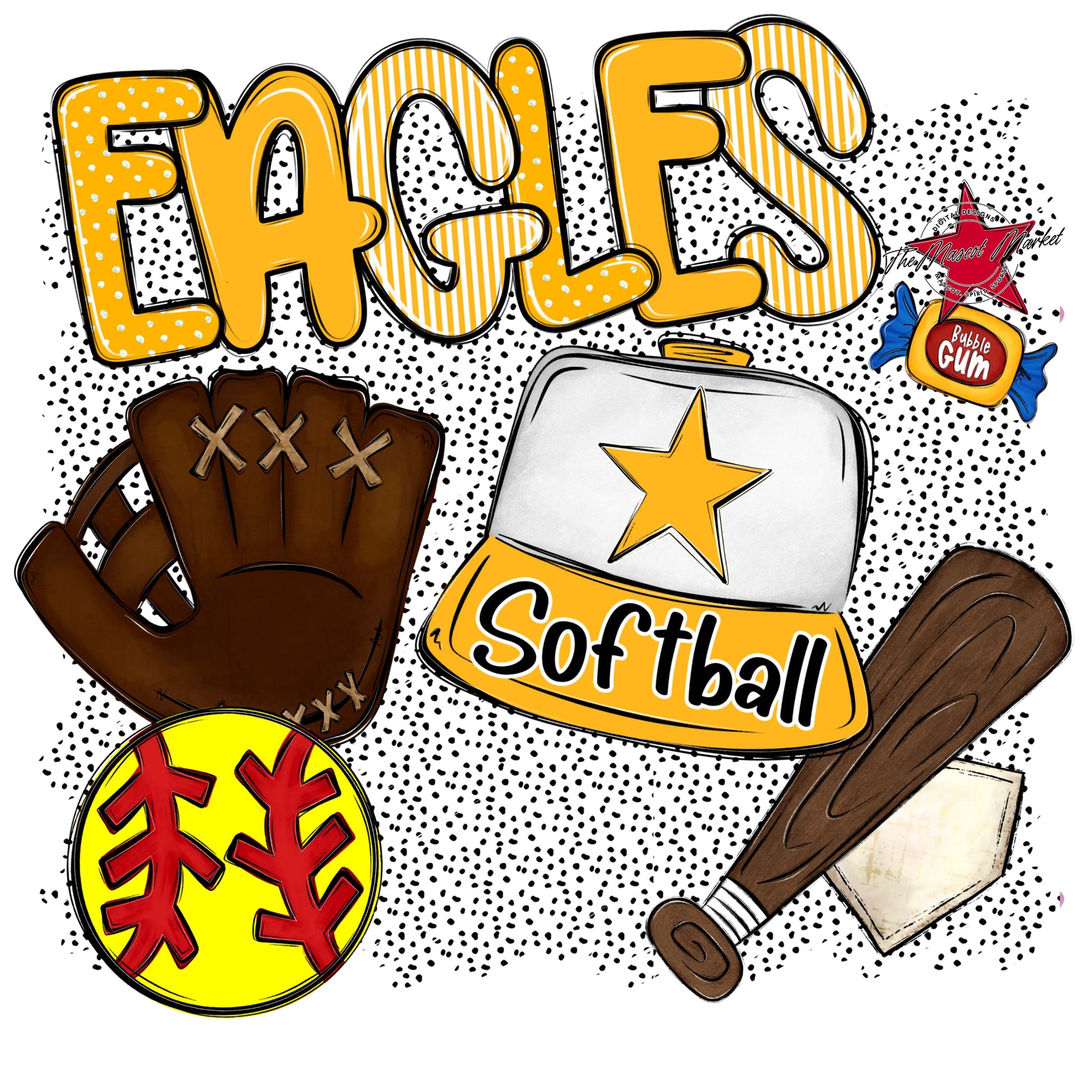 Eagles Softball Spirit-Yellow