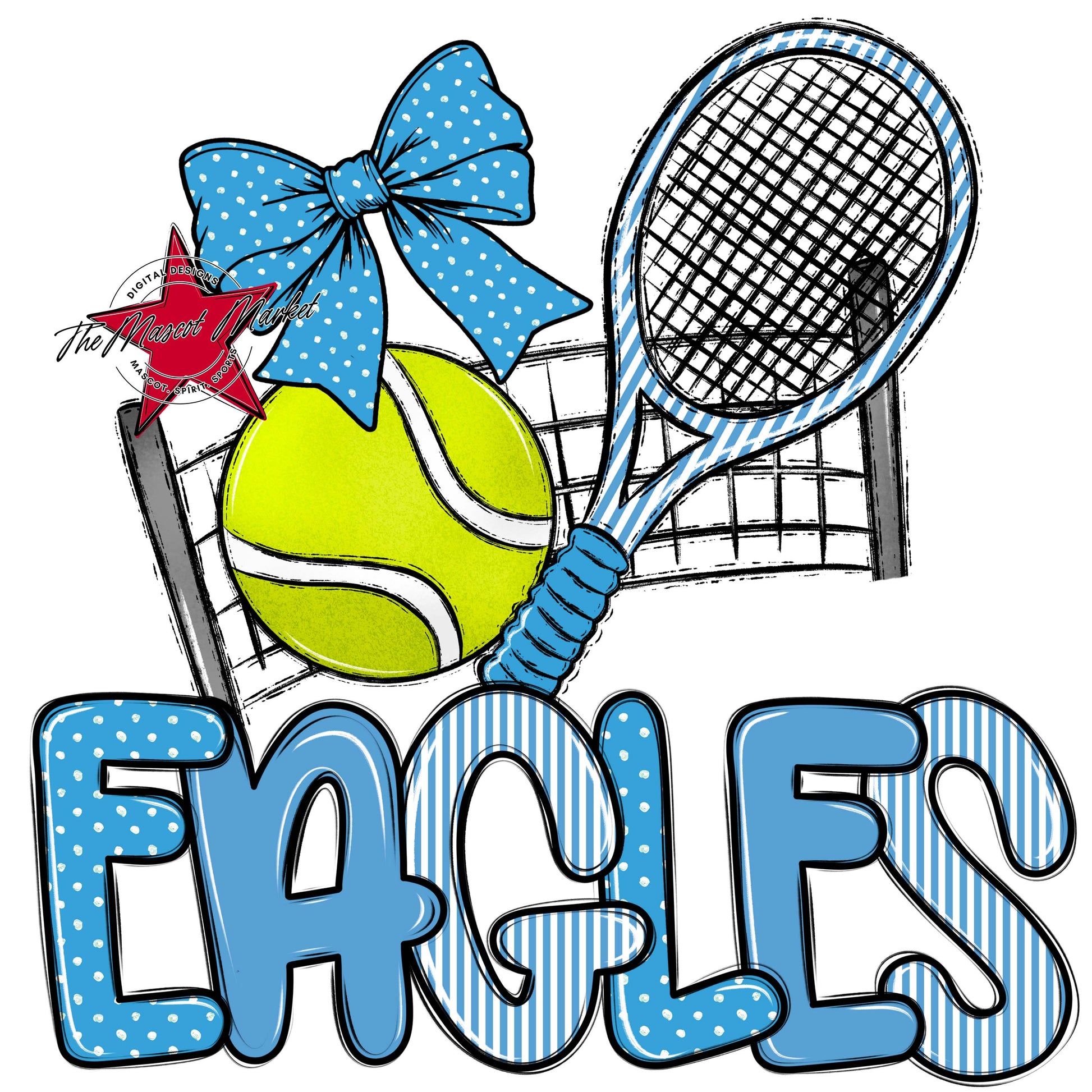 Eagles Tennis Spirit Design-Carolina Blue