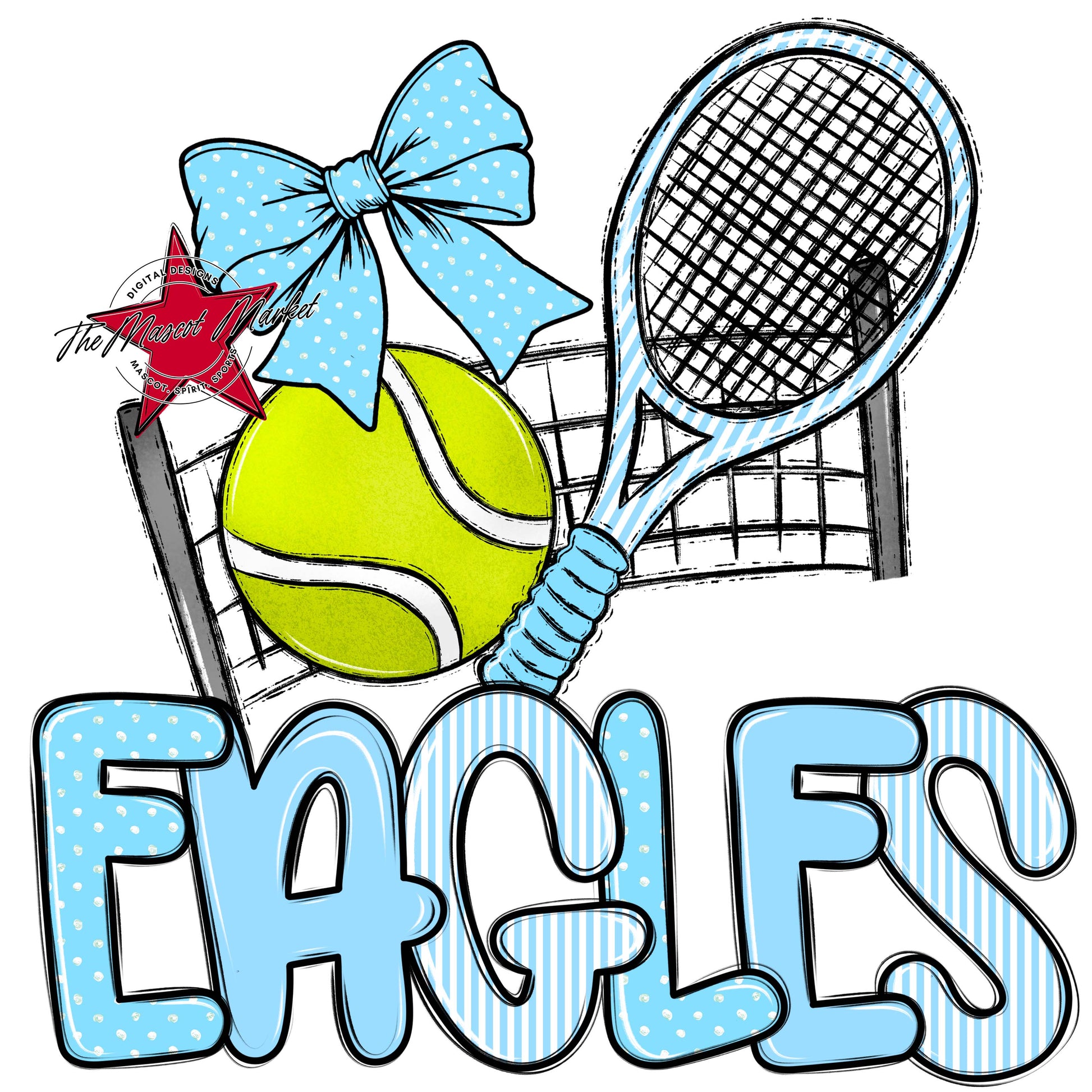 Eagles Tennis Spirit Design-Columbia Blue