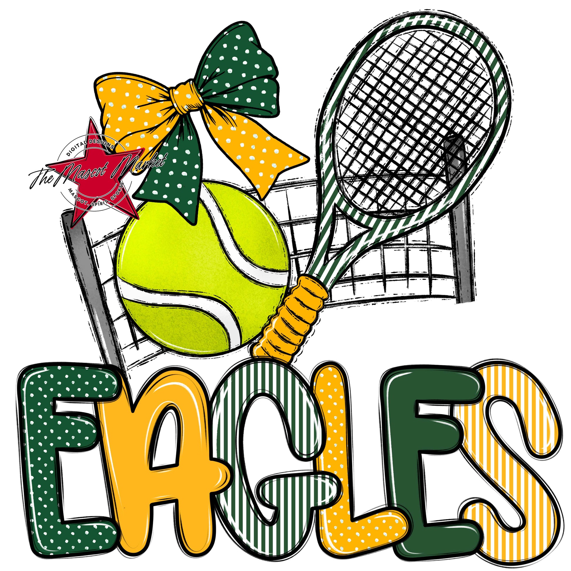 Eagles Tennis Spirit Design-Green & Yellow