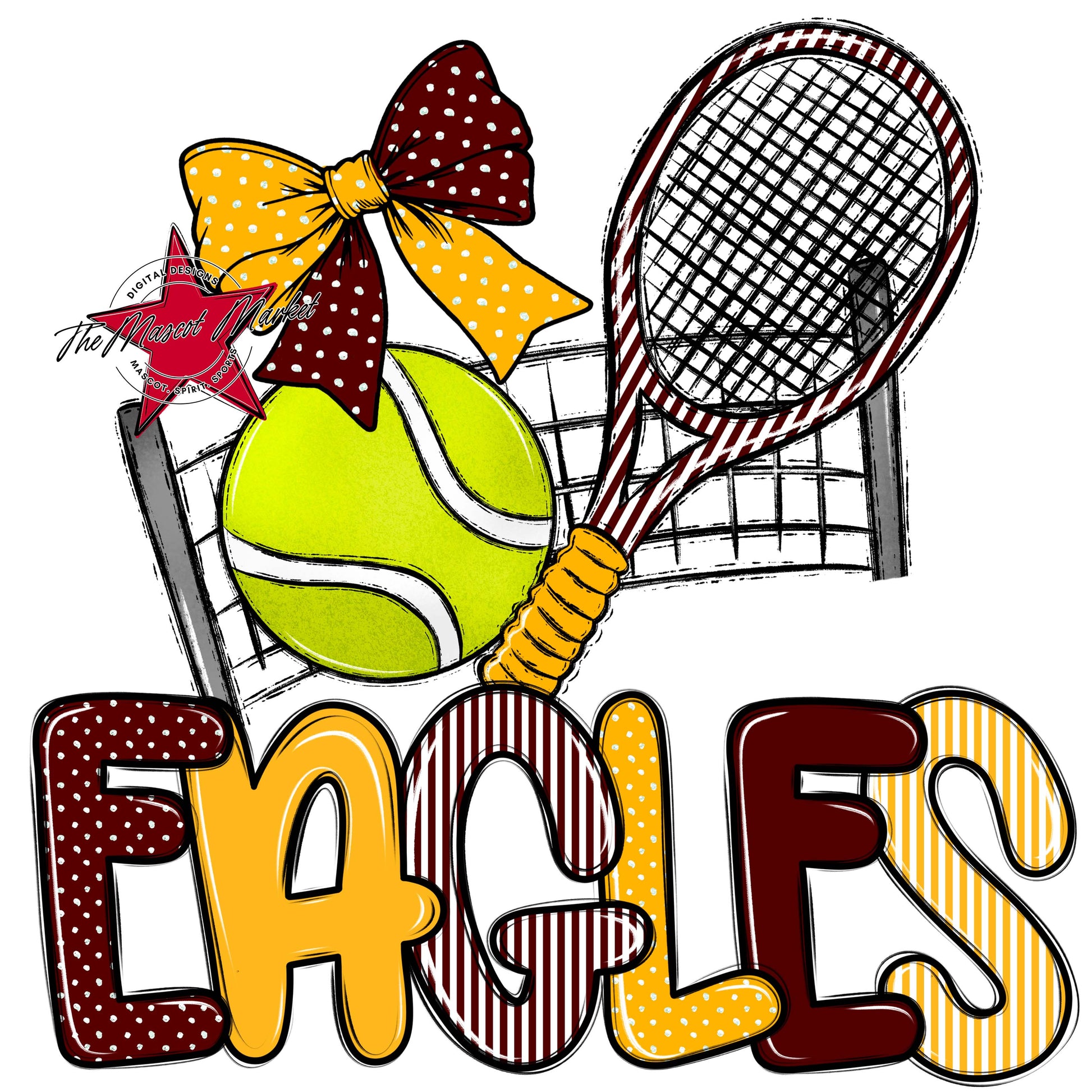 Eagles Tennis Spirit Design-Maroon & Yellow