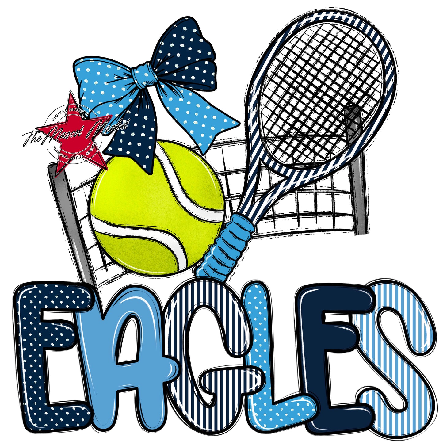 Eagles Tennis Spirit Design-Navy & Carolina Blue