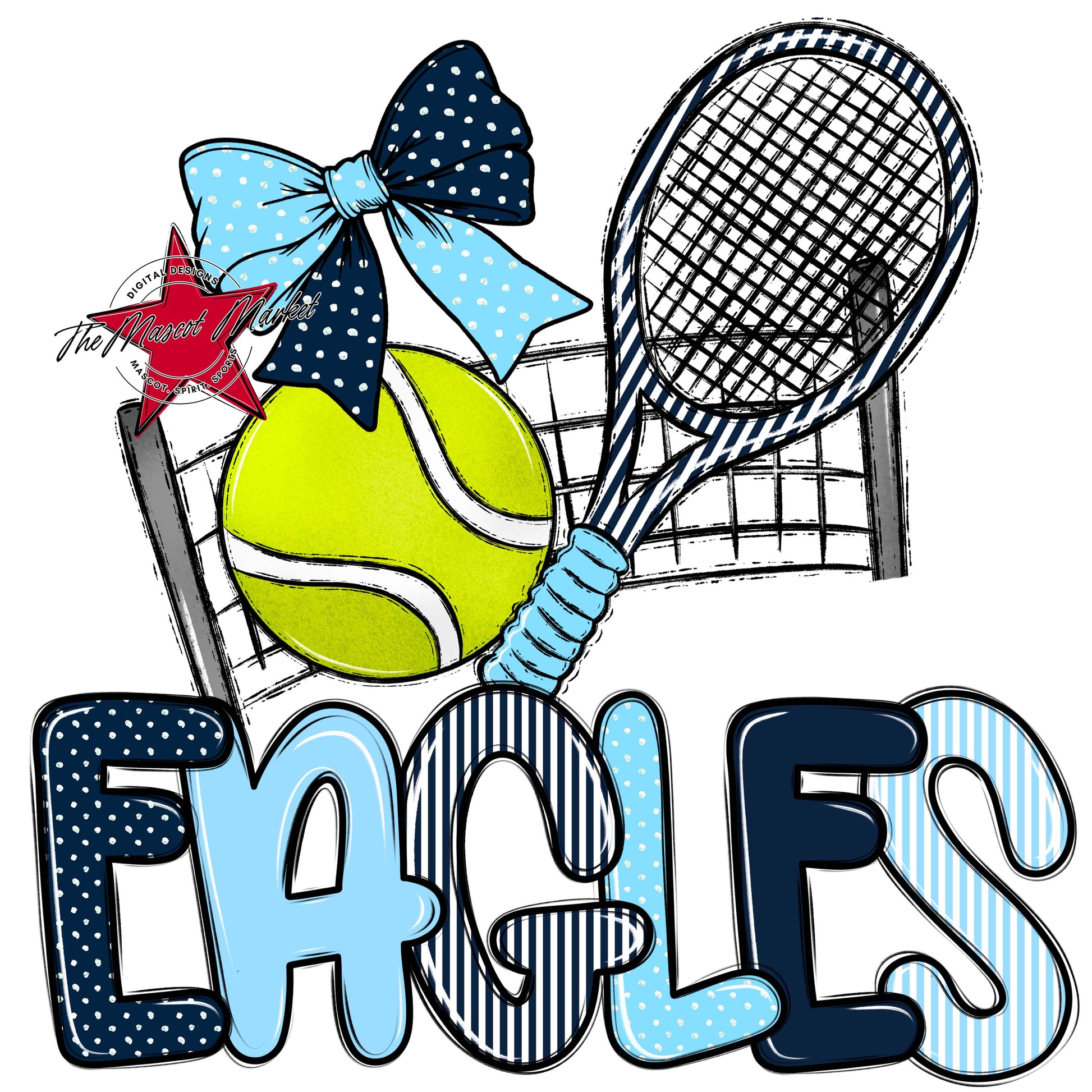 Eagles Tennis Spirit Design-Navy & Columbia Blue