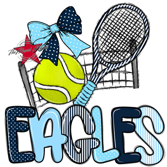 Eagles Tennis Spirit Design-Navy & Columbia Blue
