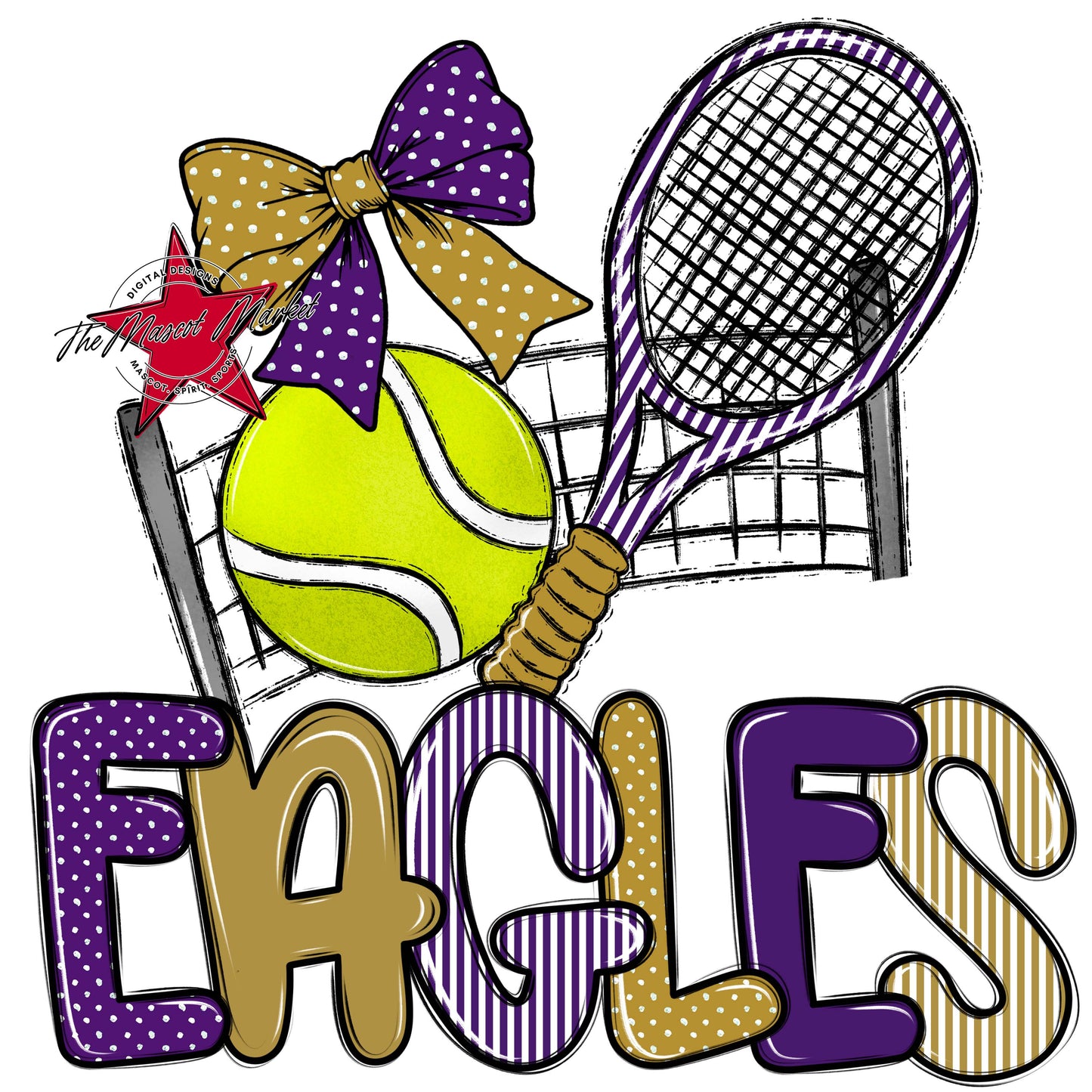 Eagles Tennis Spirit Design-Purple & Gold