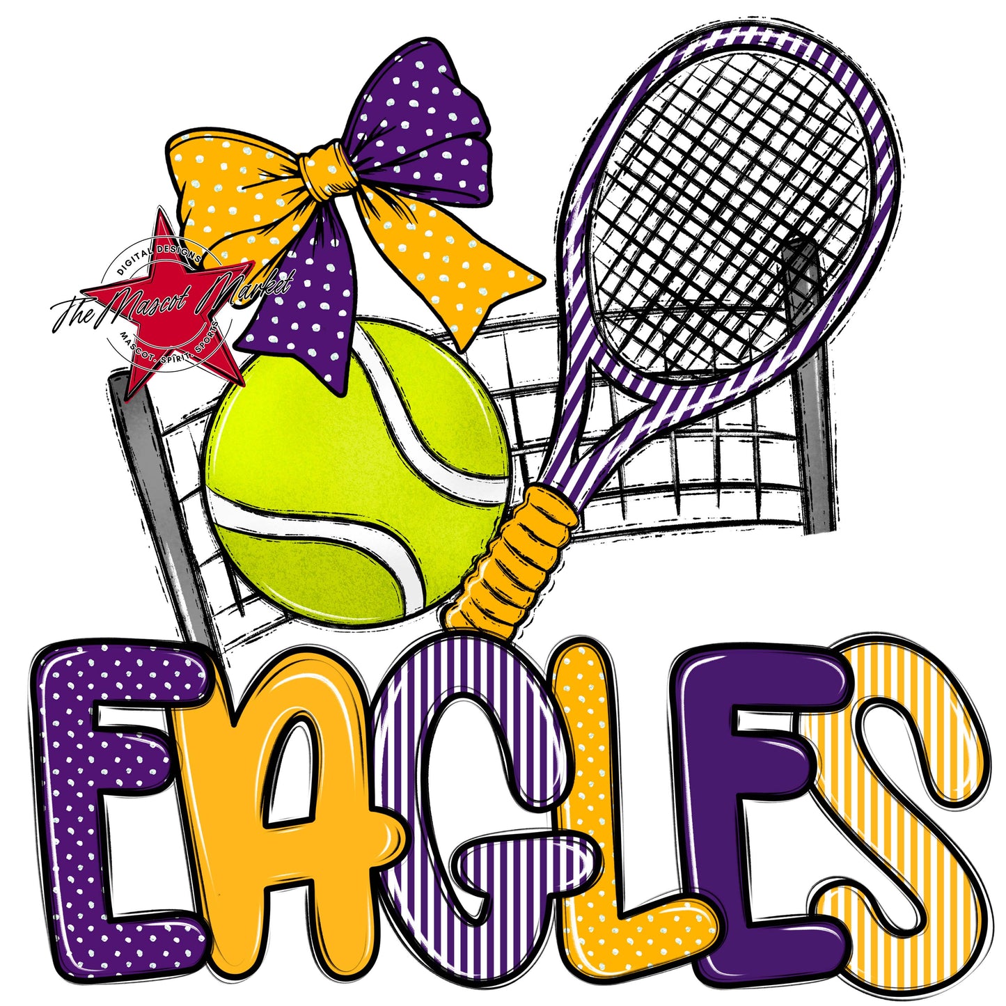 Eagles Tennis Spirit Design-Purple & Yellow