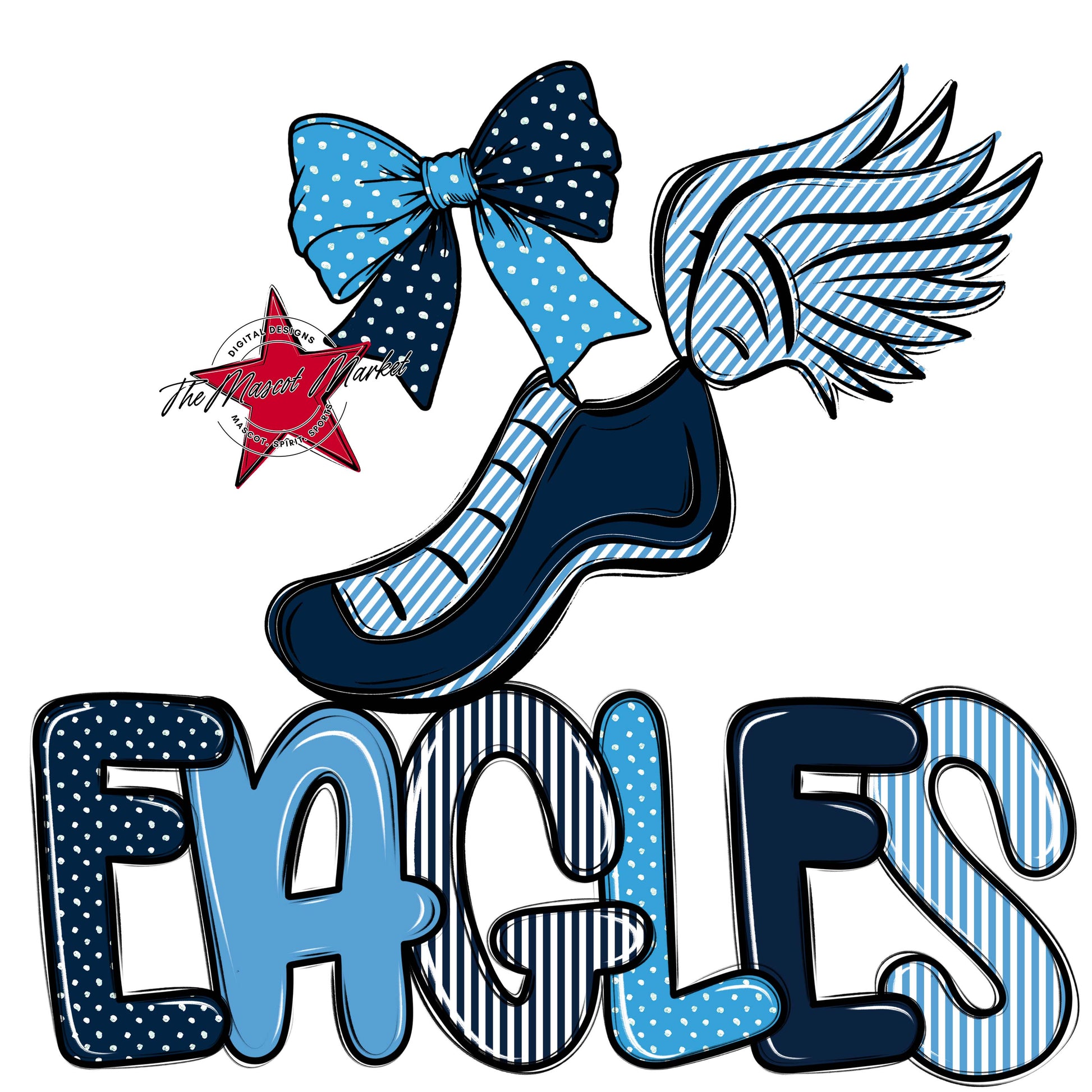 Eagles Track Spirit Design-Navy & Carolina Blue