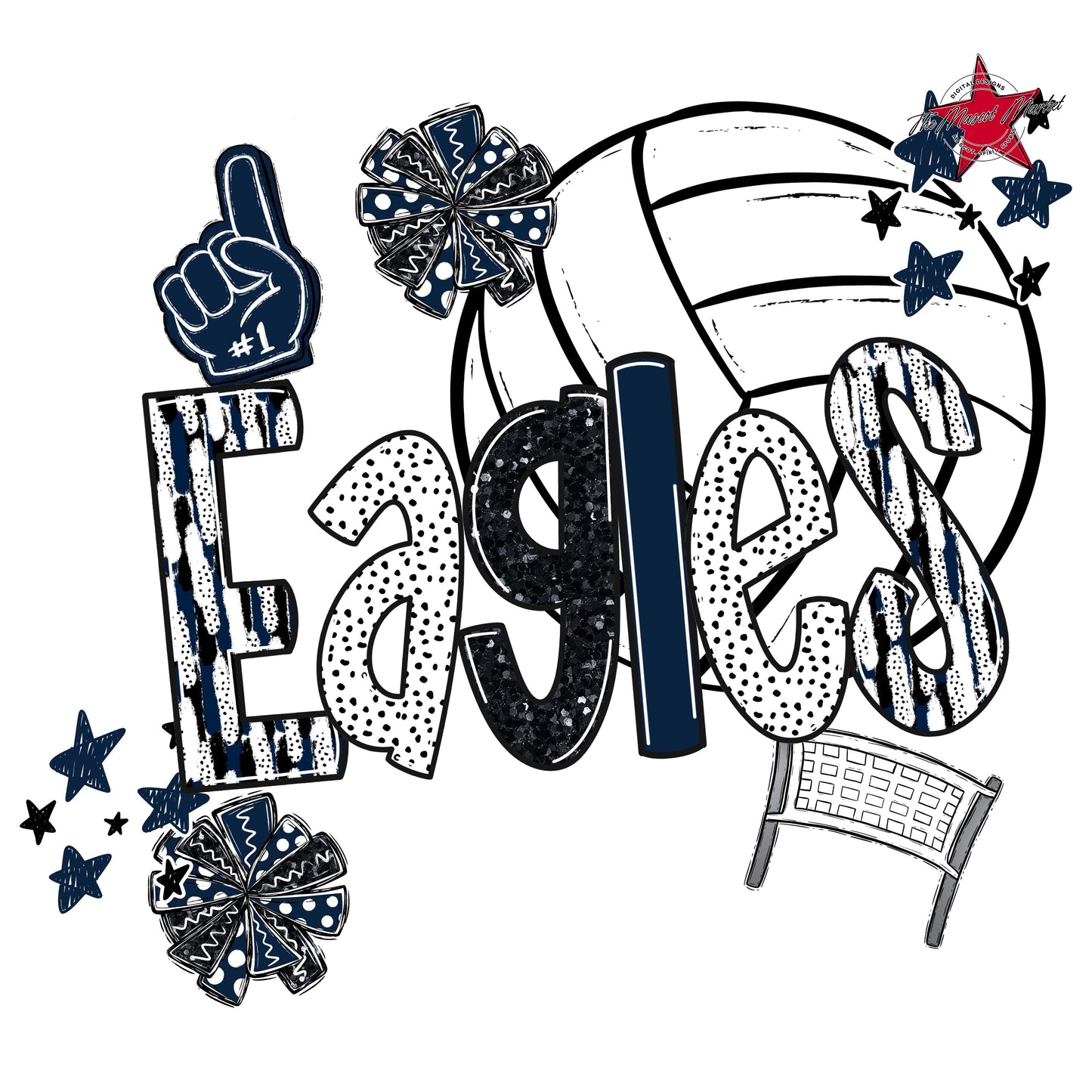 Eagles Volleyball Scrape-Navy