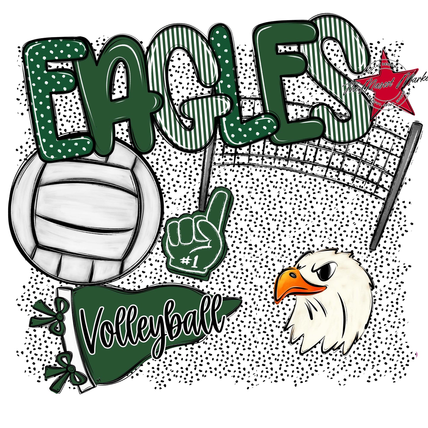 Eagles Volleyball Spirit-Green