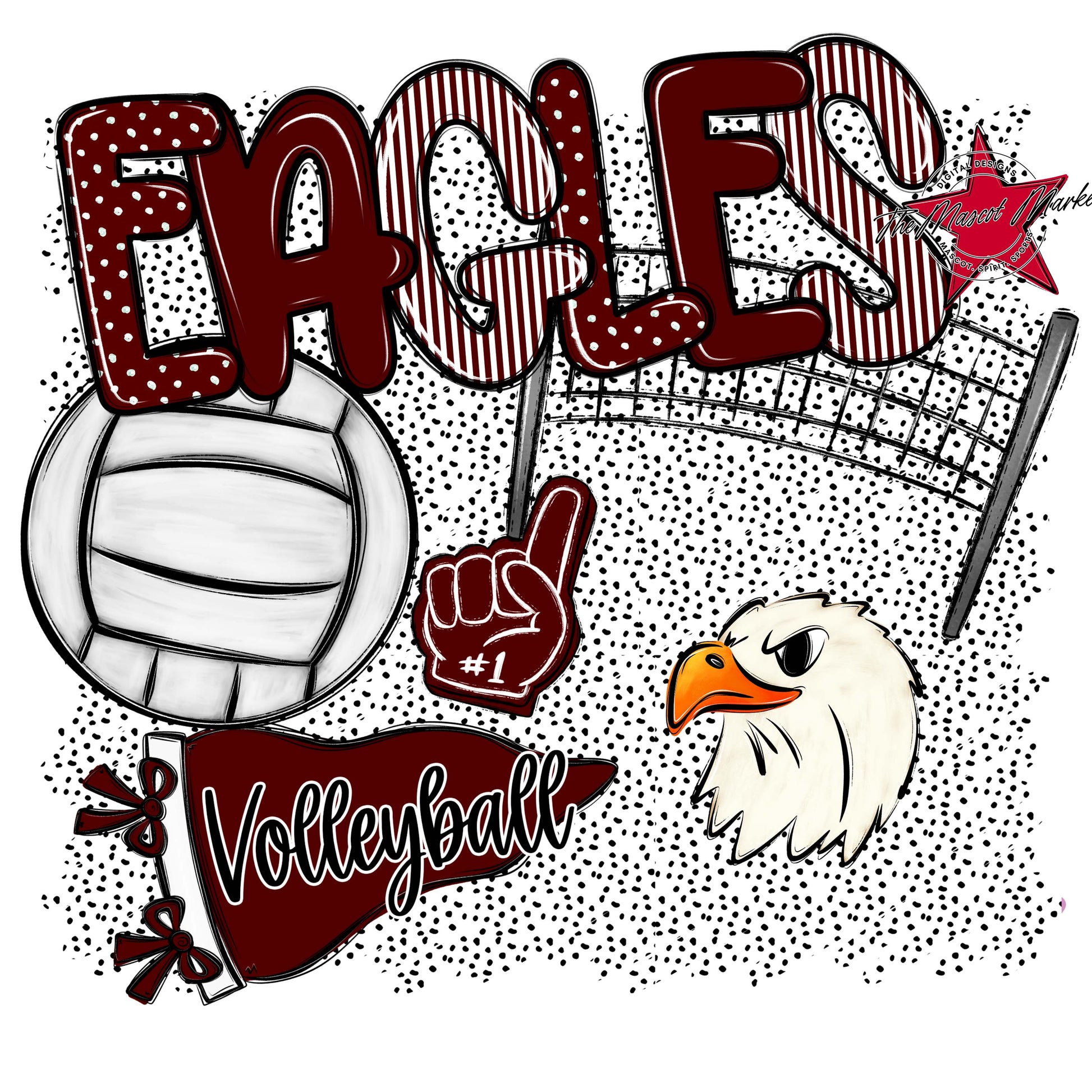 Eagles Volleyball Spirit-Maroon