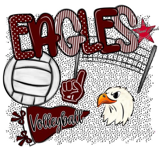 Eagles Volleyball Spirit-Maroon