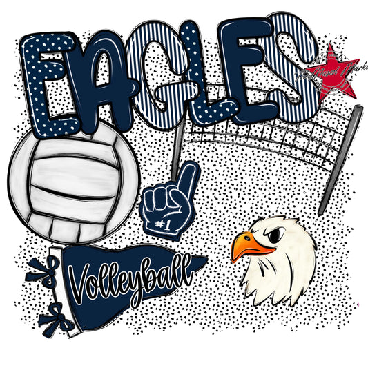 Eagles Volleyball Spirit-Navy