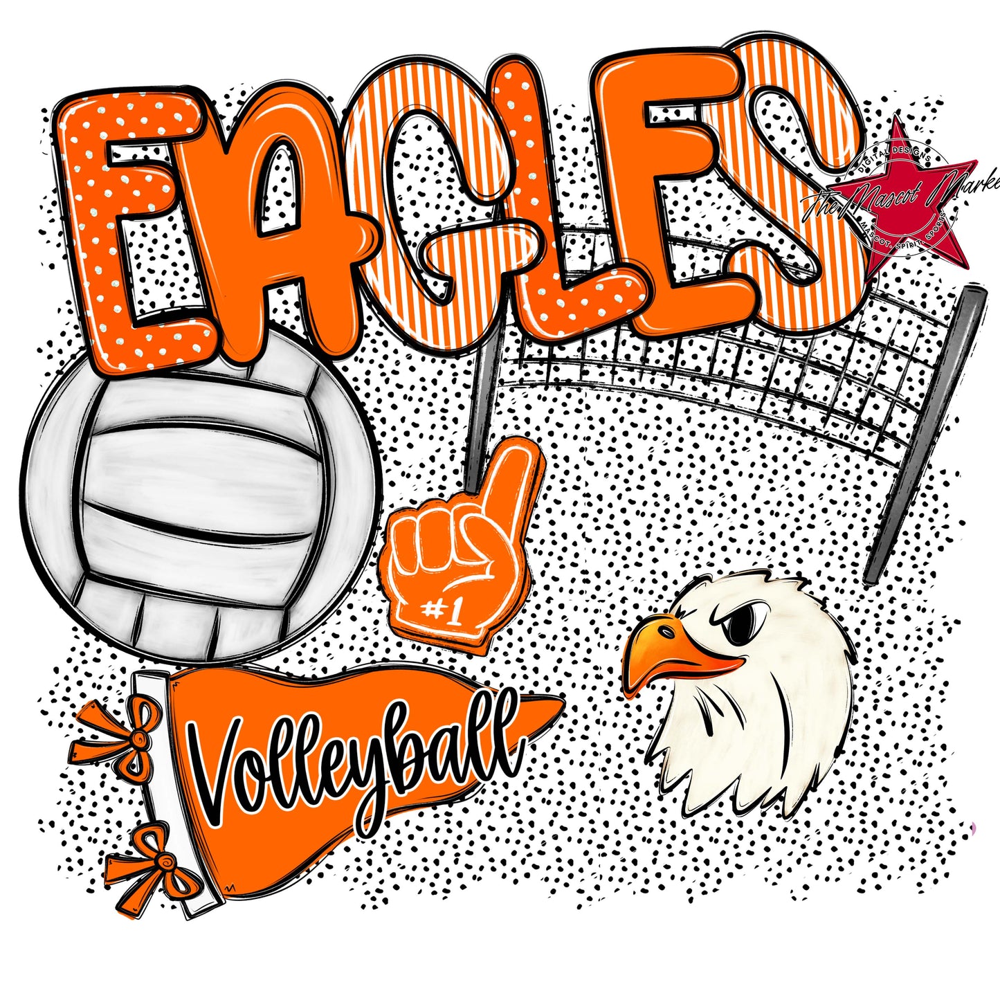 Eagles Volleyball Spirit-Orange