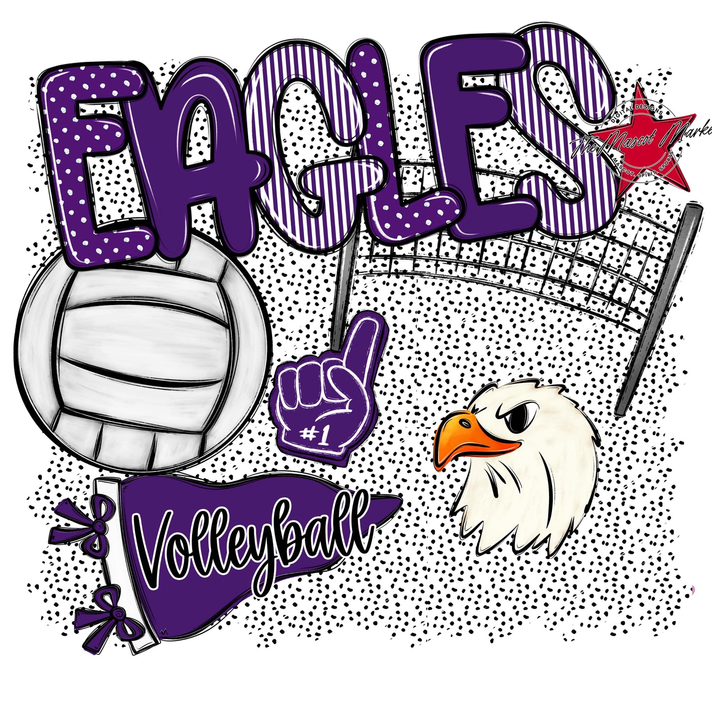 Eagles Volleyball Spirit-Purple