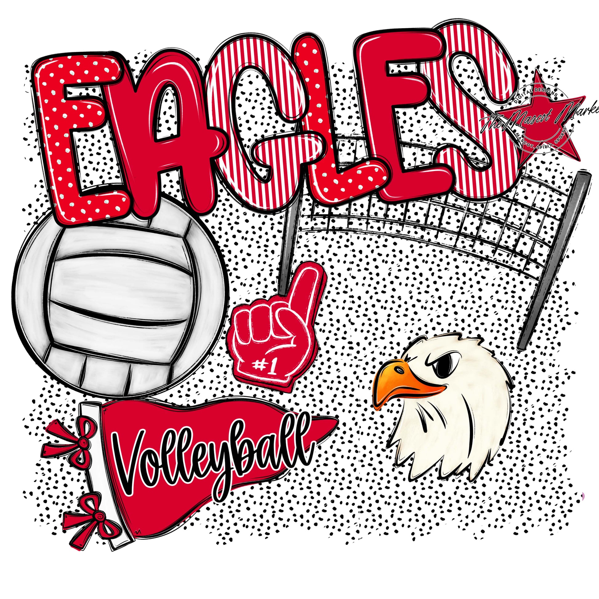 Eagles Volleyball Spirit-Red