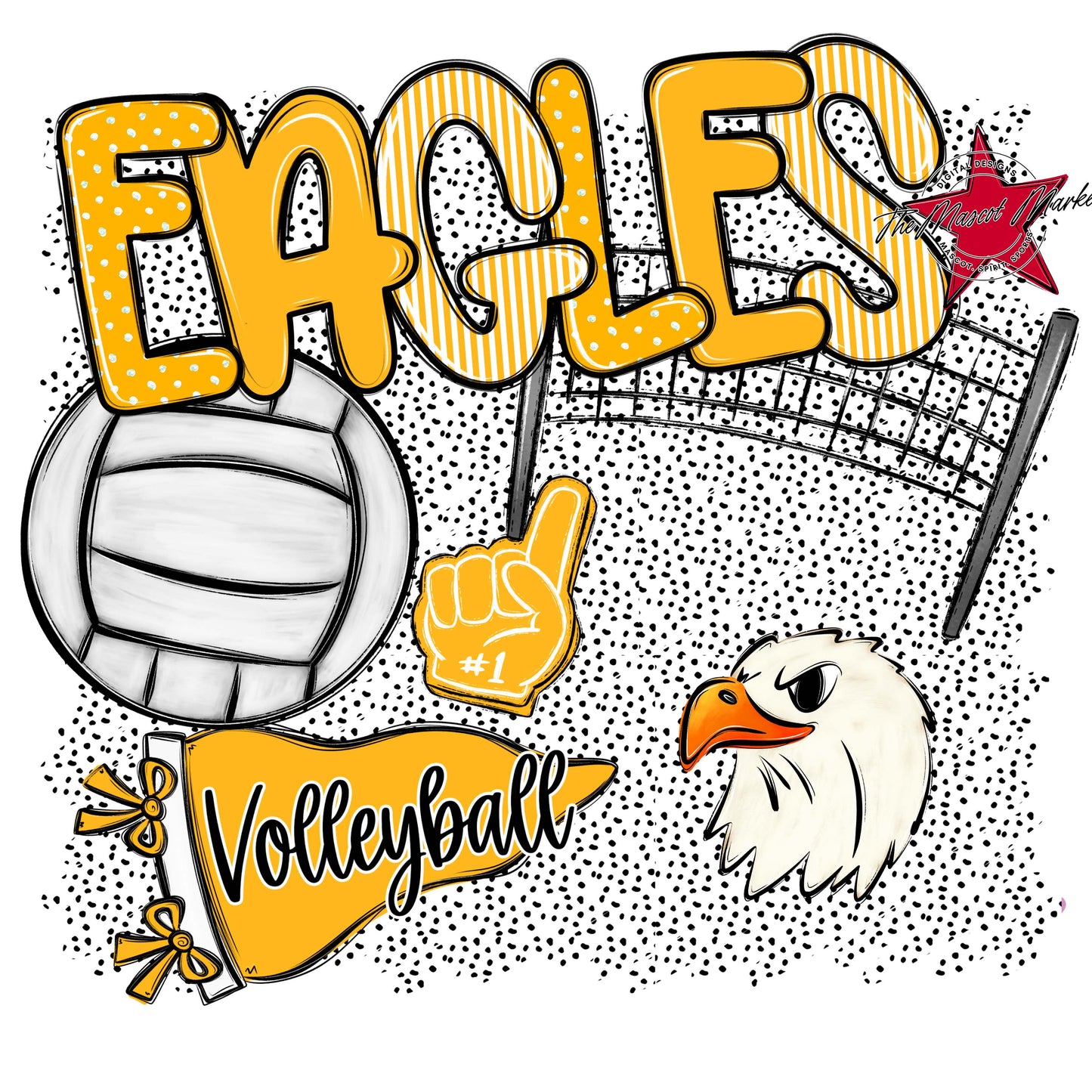 Eagles Volleyball Spirit-Yellow
