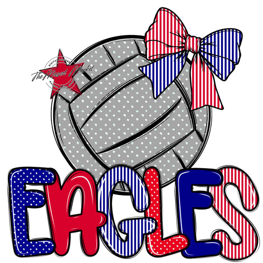 Eagles Volleyball Spirit Design-Blue & Red