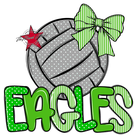 Eagles Volleyball Spirit Design-Bright Green