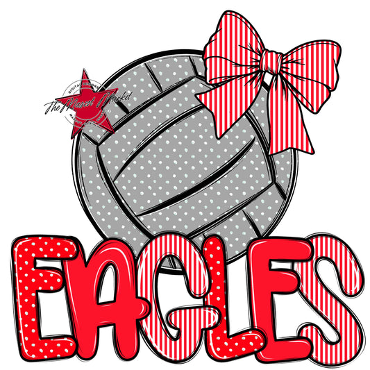 Eagles Volleyball Spirit Design-Bright Red