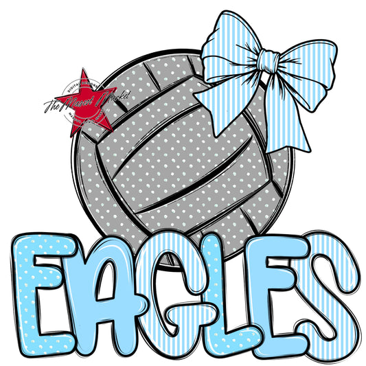 Eagles Volleyball Spirit Design-Columbia Blue