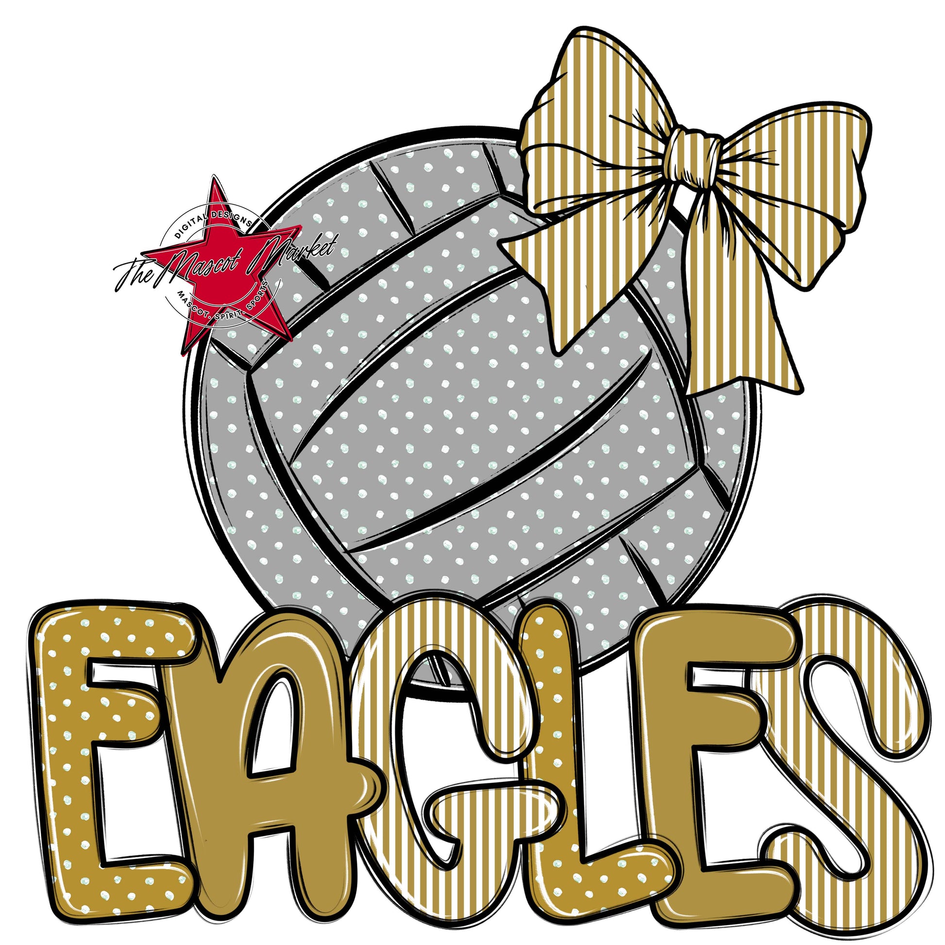 Eagles Volleyball Spirit Design-Gold