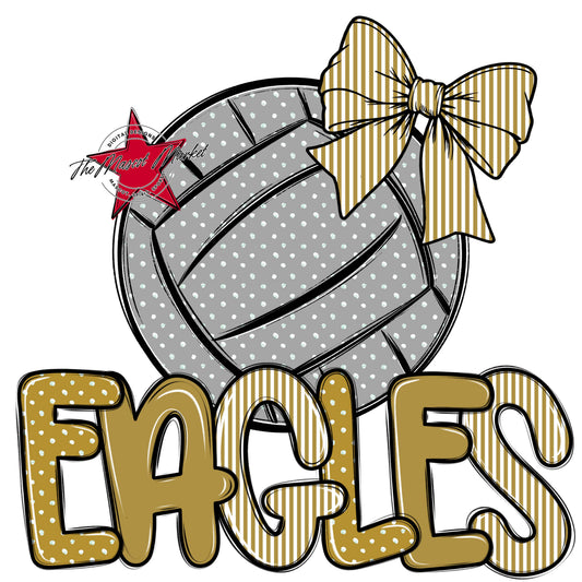 Eagles Volleyball Spirit Design-Gold
