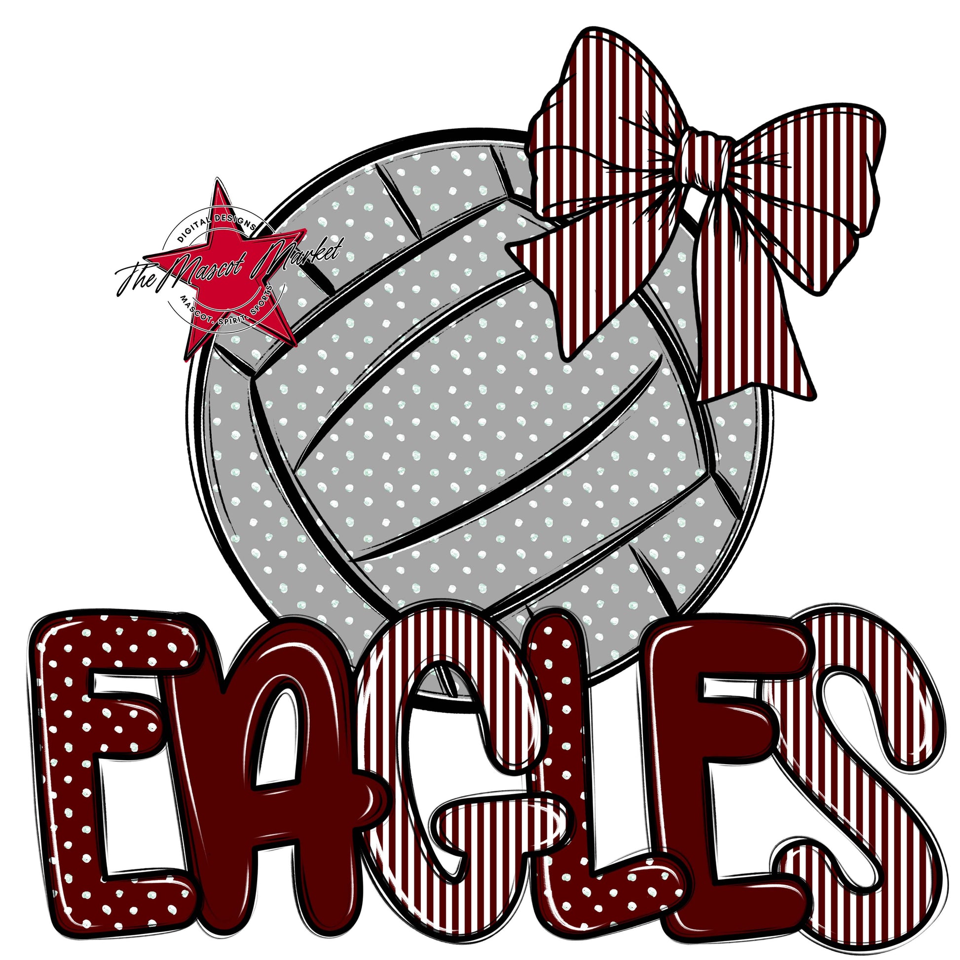 Eagles Volleyball Spirit Design-Maroon