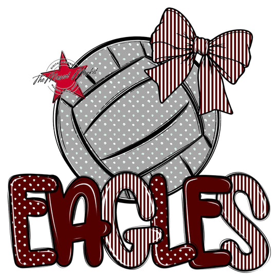 Eagles Volleyball Spirit Design-Maroon