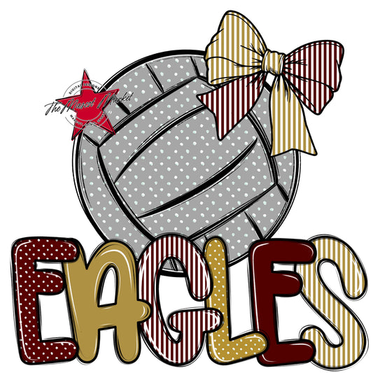 Eagles Volleyball Spirit Design-Maroon & Gold