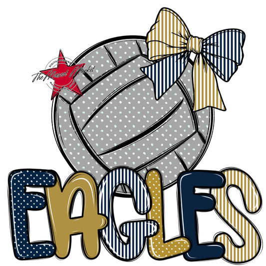 Eagles Volleyball Spirit Design-Navy & Gold