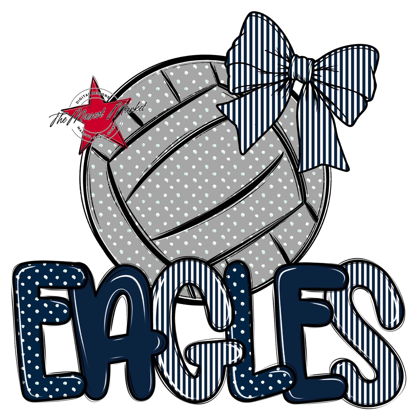 Eagles Volleyball Spirit Design-Navy