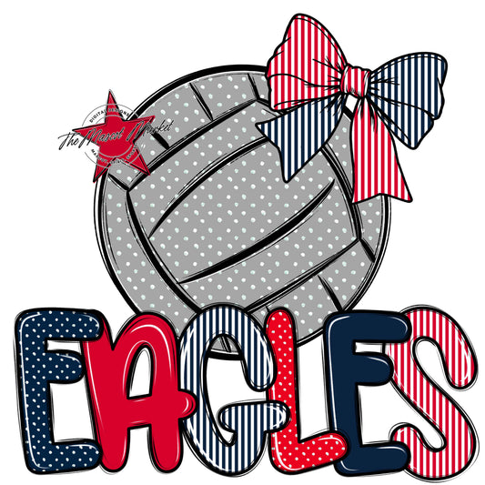 Eagles Volleyball Spirit Design-Navy & Red