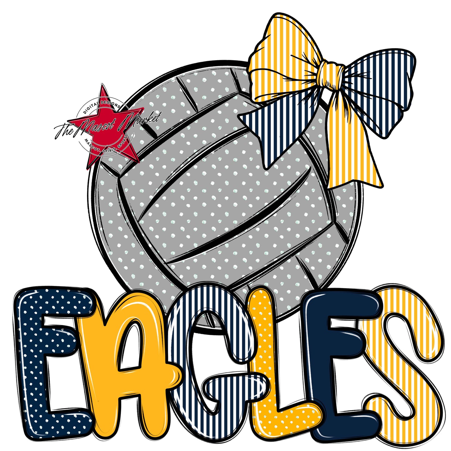 Eagles Volleyball Spirit Design-Navy & Yellow